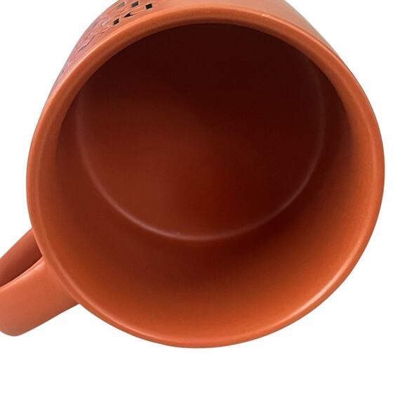 Time & Place Ceramic Mug 16 oz. Death Before Decaf Coffee Orange Fall Goth Skull - Picture 5 of 6